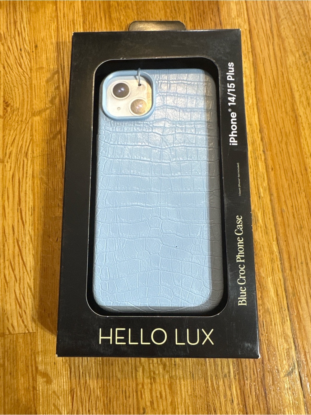 Hello Lux Blue Croc Phone Case for iPhone 14/15 Plus